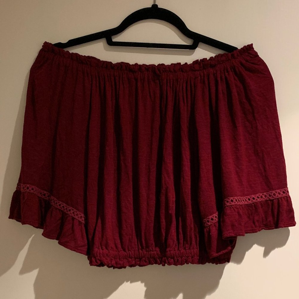 Emma & Sam Off-Shoulder Crop Top